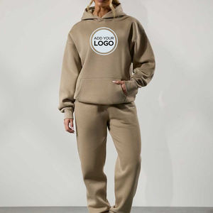 Chándal de dos piezas para mujer, ropa deportiva, conjunto deportivo de lana de algodón, moda de invierno, Sudadera con capucha cálida, chándal para correr - Product Image 5