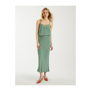 Falda Midi Casual Transpirable de Satén para Mujer, Calidad Premium de Turquía - Product Image 5