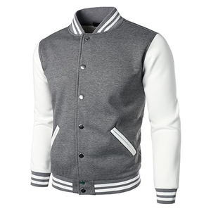 แจ็คเก็ตเบสบอลแฟชั่นล่าสุดสำหรับผู้ชายปี 2026 แจ็คเก็ต Letterman Varsity แบบคอลลาจ ออกแบบเองได้ ขายส่ง สีพื้น สำหรับฤดูใบไม้ผลิ - Product Image 2