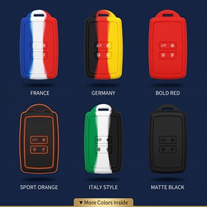Housse de clé en silicone souple pour <span class=keywords><strong>Renault</strong></span> Clio Megane Kadjar Captur 1,<span class=keywords><strong>7</strong></span> mm, qualité alimentaire, couleur vive, antidérapante, OEM, personnalisée en usine - Product Image 2