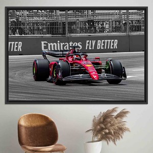Charles Leclerc Ferrari F1 Canvas Print: Modern Wall Art Decor,BLACK <b>FRAMED</b> CANVAS - Product Image 1