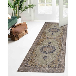 Tapis turc à motif floral : tapis de cuisine facile à nettoyer, tapis imprimé, tapis fin non tissé - Product Image 4