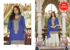 Ropa DE BODA Chinon seda con estampado digital y bordado de lentejuelas Salwar traje mujer moda compras en línea al precio más bajo - Product Image 2