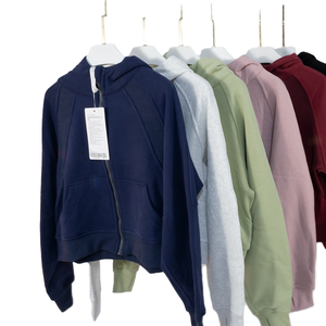 Veste de costume de yoga en polaire à boucle de sport pour femmes haut de fitness respirant et sans couture avec sweats à capuche décontractés - Product Image 1