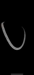 925 argent Sterling glacé chaîne à maillons cubains luxueux Moissanite diamant chaîne classique élégant bijoux pour la fête de fiançailles - Product Image 2