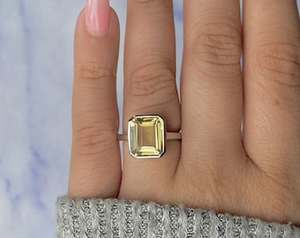 ขายส่ง925จำนวนมากเครื่องประดับเงินสเตอร์ลิงเครื่องประดับปรับแหวนตัดโอควอตซ์เลมอนธรรมชาติแหวนนิรันดร์ - Product Image 3