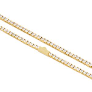 High Quality Luxury 10K Gold With Lab Diamond <b>Tennis</b> <b>Necklace</b> Chain For Men Women - Product Image 2