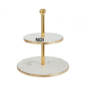 Support de serveur de gâteau personnalisé décoratif fait à la main de qualité supérieure écologique Support de service de gâteau arrondi - Product Image 1