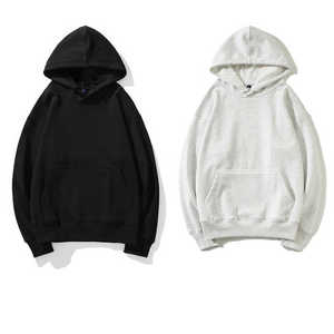 Nueva moda hombres Otoño Invierno con capucha calle manga larga suelta Color sólido con capucha blusa Casual Tops sudaderas con capucha blancas - Product Image 2