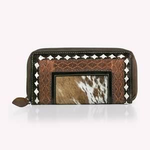 กระเป๋าสตางค์หนังวัวเฟอร์ขนสัตว์มือดีไซน์สวยหรูหราทันสมัยเคสโทรศัพท์หนังสไตล์ตะวันตกสำหรับผู้หญิงกระเป๋าอเนกประสงค์ - Product Image 1