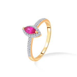 แหวนสเตทเมนท์เอโลราประดับหยกสีบลัชโกลด์และไข่มุก - Product Image 3