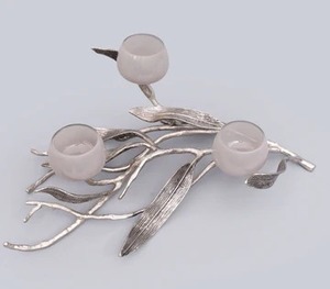 El soporte único de luz Multi T con estilo de hoja de aluminio plateado mejora el ambiente cálido y elegante - Product Image 5