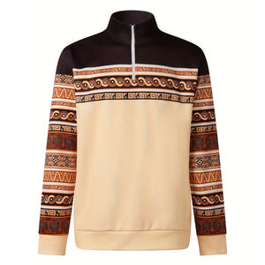 <b>Men's</b> High Quality Winter <b>Half</b> <b>Zip</b> <b>Sweatshirts</b> Long Sleeves Street Wear Custom Design OEM Service 100% Cotton Eco-Friendly - Product Image 1