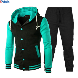 Ensemble de survêtement tendance pour hommes avec logo personnalisé, sweat-shirts et pantalons de baseball classiques pour hommes, vêtements de jogging, sweat-shirts patchwork, ensemble de sport - Product Image 3