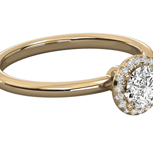 แหวนหมั้นเพชรเม็ดกลมเล็กชุดวงแหวนรัศมีคลัสเตอร์ - Product Image 5