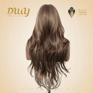 Elara-DWY MiraScalp Tea Brown Long-Length Wave Synthetic <b>Wig</b> Glueless for Big Scalp Area US Only - Product Image 1