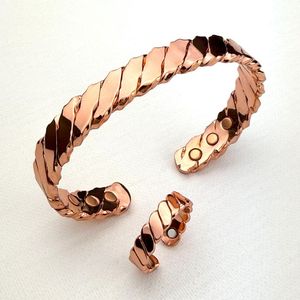 Classic Red Copper Magnetic Cuff Bracelet Adjustable Arthritis Pain Relief <b>Bangle</b> with Healing Therapy Magnets for Women <b>Men</b> - Product Image 1