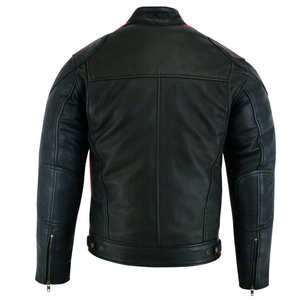 Blouson de moto en cuir unisexe haute performance avec protection coupe-vent, service OEM, toutes saisons - Product Image 4