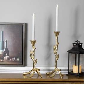 Bougie Pilier Doré Meilleure Vente Table Top Qualité Bougeoir Décor À La Maison Aluminium - Product Image 5