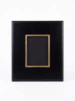 Marco de Fotos Rectangular de Madera Negra con Borde Interior Dorado