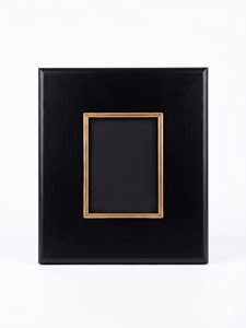Black Wooden Rectangle Photo <b>Frame</b> with Gold Inner Border - Product Image 1