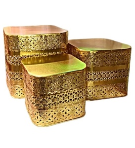 Ensemble de 3 pots à fleurs galvanisés de luxe pour jardin, design élégant, décoration de fête, hôtel - Product Image 4