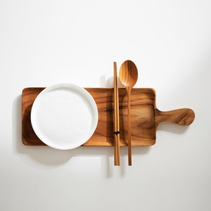 จานชามไม้ใส่อาหารถาดไม้ใส่อาหารปลอดภัยถาดเสิร์ฟพร้อมที่จับจากเวียดนาม - Product Image 2