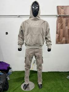 Conjunto de Sudadera con Capucha y Pantalones Deportivos con Diseño de Huesos en Relieve para Hombre, Ropa Deportiva de Invierno, Transpirable, Talla Grande, Personalizable - Product Image 5