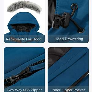 Veste matelassée à capuche en nylon enduit écologique pour homme, décontractée, respirante, coupe-vent, rembourrée de coton, automne-hiver, coupe classique - Product Image 3