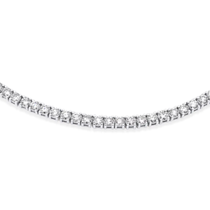 Chaîne de tennis en or blanc 14 carats unisexe à la mode avec collier de bijoux fins de luxe à 7 diamants CVD - Product Image 1