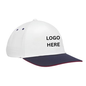 Casquette de golf légère bicolore haute performance, 6 panneaux, respirante, avec fermeture Velcro, logo personnalisé et étiquette tissée, livraison rapide - Product Image 1
