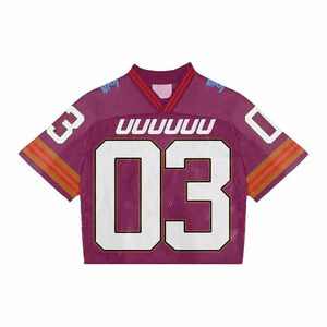 Jersey Corto Unisex de Estilo Americano Vintage, Tejido de Malla, Cuello en V, Holgado, con Estampado Americano, Fabricante Personalizado - Product Image 1