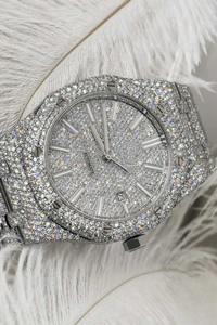 Montre-bracelet automatique personnalisée en acier inoxydable avec diamants Moissanite VVS certifiés, style Hip Hop Iced Out, pour hommes élégants - Product Image 4