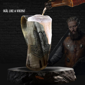 Taza de cuerno de calidad Superior, taza de cuerno para beber auténtica, taza de cuerno vikingo hecha a mano, jarra de cerveza rústica para Ale, vino, whisky, café - Product Image 5
