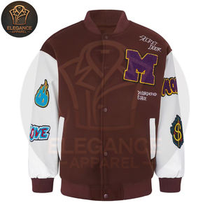 Veste de baseball pour homme, style streetwear, simple boutonnage, service OEM, entièrement personnalisée, design unique avec poches, collection 2025 - Product Image 1