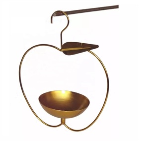 Bird Feeders Metal Round Hanging Decorative Handmade High Quality Gold Plated Bird Feeder Elegant for Home Garden Wholesale - Product Image 1