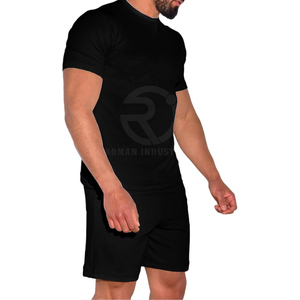 2025 personnalisable mode hommes couleur unie 2 pièces ensemble court hommes été t-shirt et short ensemble - Product Image 3