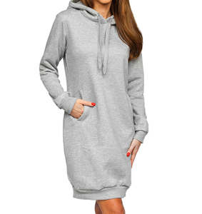 Sudadera con Capucha Extra Grande de Alta Calidad Personalizada para Mujer, Estilo Holgado, Color Sólido, Dobladillo Acanalado, Bordada - Product Image 1