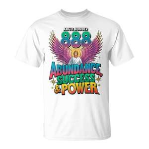 Camiseta de Béisbol Mística con Mangas Raglán para Hombre y Mujer, Número de Ángel 888, Abundancia, Éxito, Poder, Producto Promocional - Product Image 1