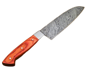 Cuchillo de chef de cocina profesional duradero, hecho a mano de Pakistán, acero de Damasco, borde de corte afilado, mango de madera, apto para lavavajillas - Product Image 4