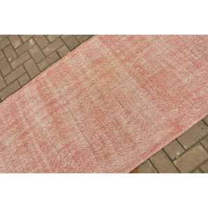 Turkish 3.3x6.6 ft Rug, Accent Vintage Rug, <b>Red</b> White Floral <b>Wool</b> Rug - Product Image 5