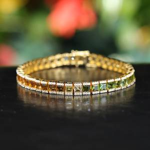 Pulsera de tenis de zafiro múltiple para mujer, pulsera de regalo de amor Art Deco, pulsera de compromiso de Halo que sopla la mente, encanto de moda - Product Image 1