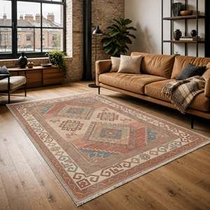 Alfombra lavable Netline Home Ember Heritage color naranja cálido - Product Image 1
