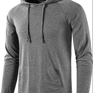 Sweat-shirts décontractés pour hommes en polyester/coton polaire, couleur unie, coupe régulière avec poche, écologiques, séchage rapide, respirants - Product Image 1