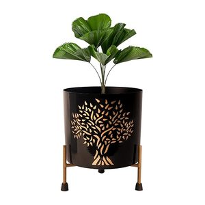 กระถางโลหะสไตล์วินเทจตั้งหรูหราสำหรับการตกแต่งภายในแบบชนบทของตกแต่งบ้านไร่บ้านแนวโบราณสำหรับตกแต่งพืชดอกไม้ - Product Image 2