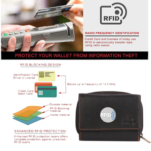 Portefeuille pour hommes vertical court en cuir véritable texturé marron de luxe à la main coutures contrastées étanches blocage RFID - Product Image 6