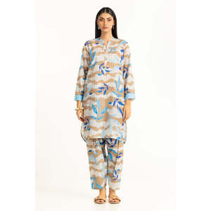 Ensemble Coordonné Chic 2 Pièces en Chiffon Blanc Texturé Dobby Imprimé pour Femme – Tenue Décontractée Printemps/Été XS Longueur au-dessus du Genou - Product Image 5