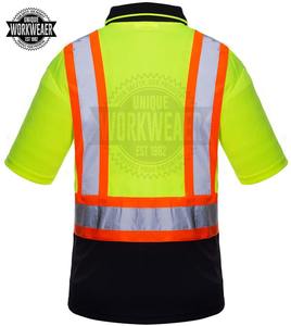 Camiseta Polo de Seguridad de Alta Visibilidad para Hombre, de Algodón, con Tiras Reflectantes, Diseño Transpirable para Trabajo al Aire Libre, Certificación AS/NZS CE - Product Image 4