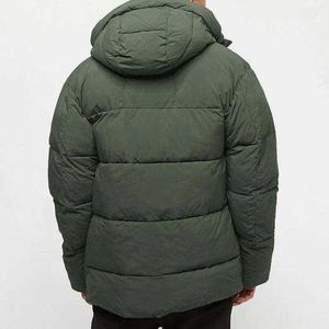 Wholesale Denim <b>Hooded</b> Bubble <b>Padded</b> Puff Custom Logo Casual Winter Regular Men's <b>Jacket</b> Puffer Eco-Friendly Reversible - Product Image 3