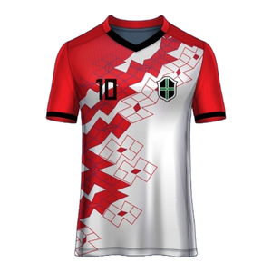 Maillot de football en maille de polyester léger à séchage rapide personnalisé de haute qualité, vêtements de sport confortables pour les matchs d'entraînement imprimés - Product Image 5